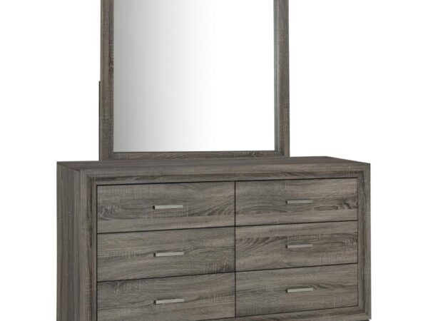 Wright 6-drawer Dresser and Mirror Brown Oak