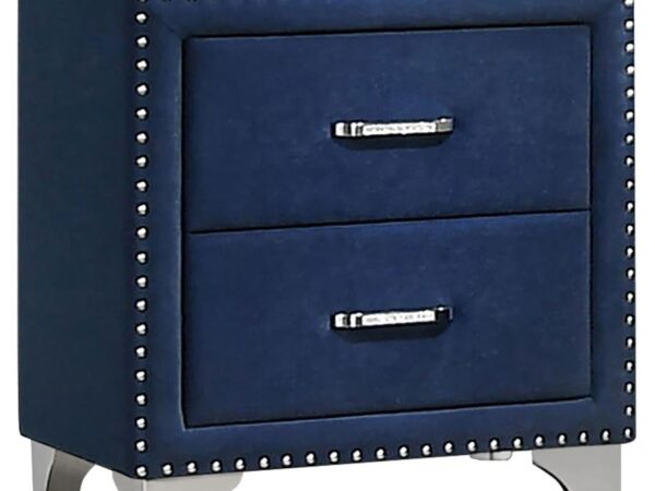 Melody Upholstered 2-drawer Nightstand Pacific Blue