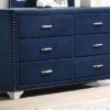 Melody 6-drawer Upholstered Dresser Pacific Blue