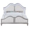 Evangeline Wood Eastern King LED Panel Bed Silver Oak