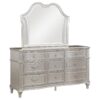 Evangeline 9-drawer Dresser with Mirror Silver Oak