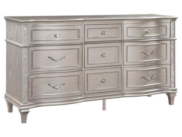 Evangeline 9-drawer Dresser Silver Oak