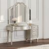 Evangeline 4-drawer Vanity Desk Makeup Table Silver Oak