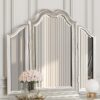 Evangeline Tri-Fold Vanity Mirror Silver Oak