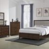 Welsley 50-inch Upholstered Eastern King Bed Walnut