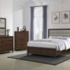 Welsley 50-inch Upholstered Queen Bed Walnut