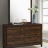 Welsley 6-drawer Dresser and Mirror Walnut