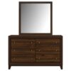 Welsley 6-drawer Dresser and Mirror Walnut