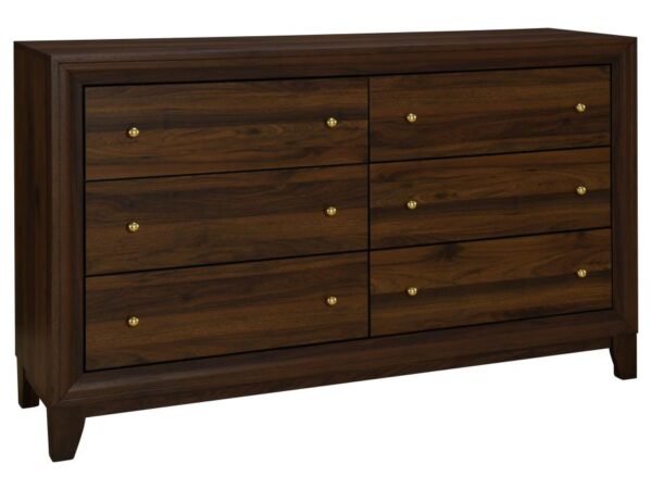 Welsley 6-drawer Dresser Cabinet Walnut