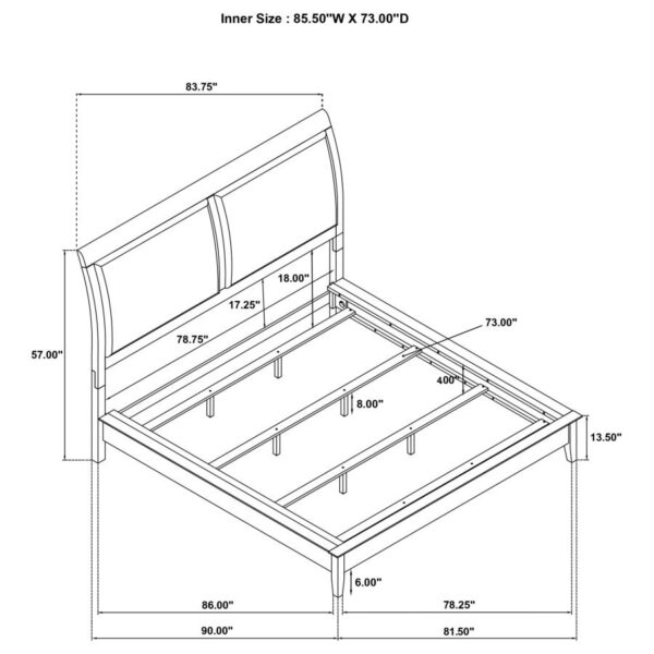 Bexhill 56-inch Upholstered California King Panel Bed White
