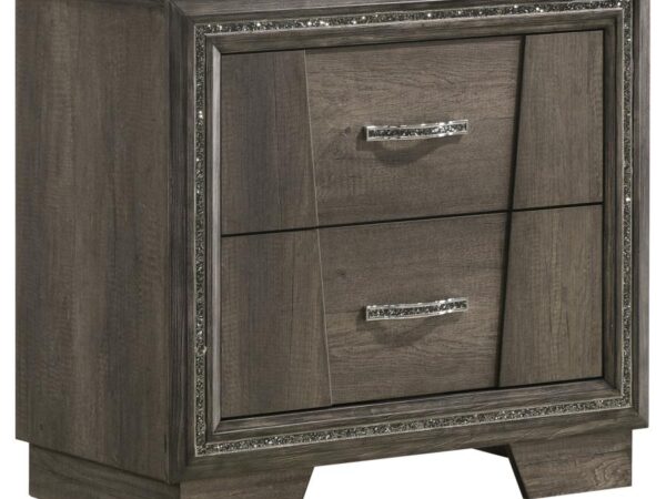 Janine 2-drawer Nightstand Bedside Table Grey