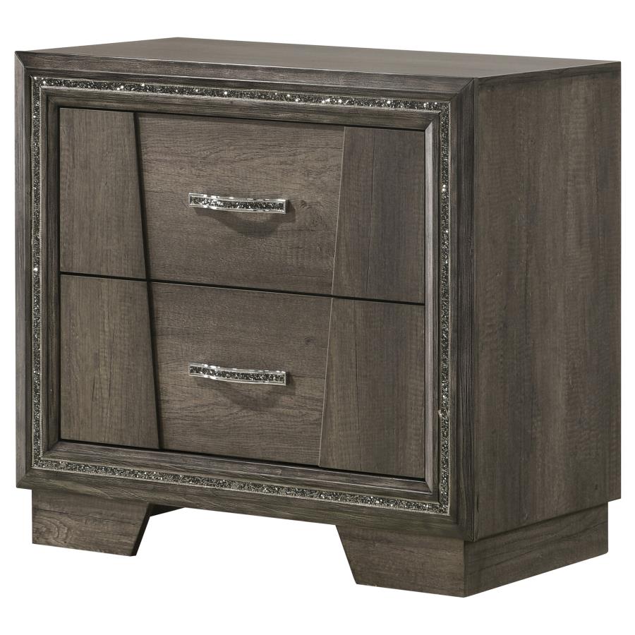 Janine 2-drawer Nightstand Bedside Table Grey