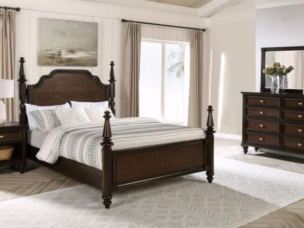 Andover 4-piece Eastern King Bedroom Set Dark Oak