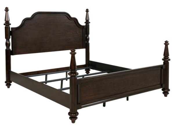 Andover 63-inch Four Poster Eastern King Bed Dark Oak