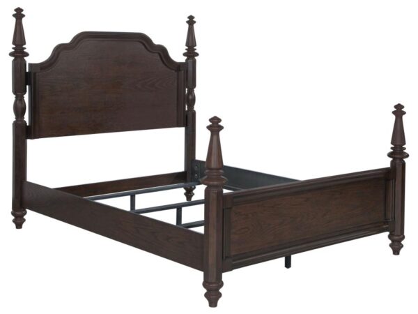 Andover 63-inch Four Poster Queen Bed Dark Oak