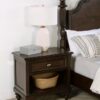 Andover 1-drawer Nightstand Bedside Table Dark Oak