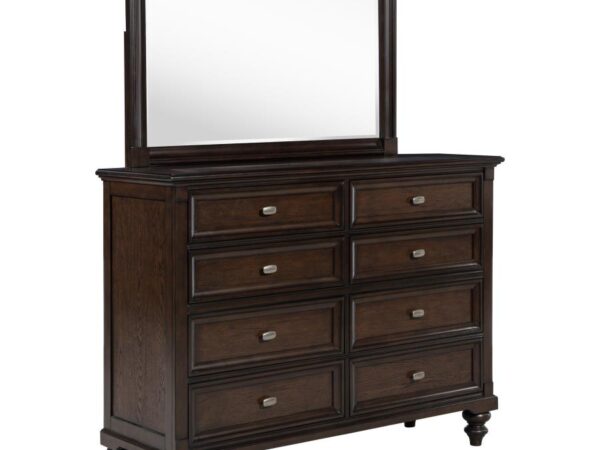 Andover 8-drawer Dresser and Mirror Dark Oak