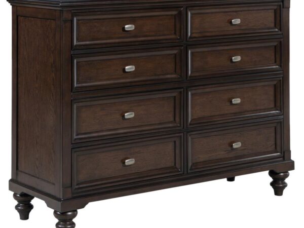 Andover 8-drawer Dresser Cabinet Dark Oak