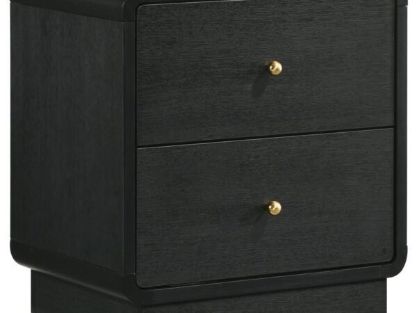 Cavelle 2-drawer Nightstand Bedside Table Black