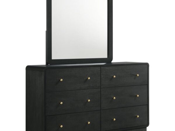 Cavelle 6-drawer Dresser and Mirror Black