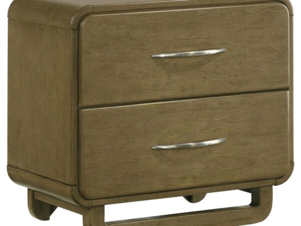 Amsbury 2-drawer Nightstand Bedside Table Nutmeg
