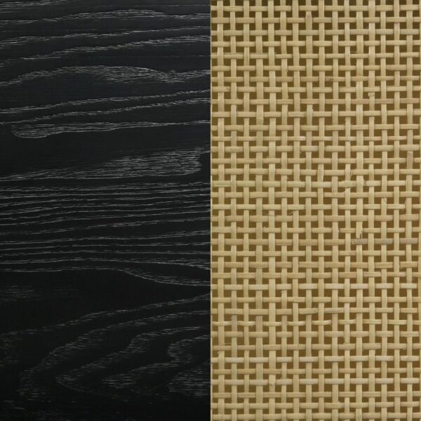 Arini Rattan California King Panel Bed Black and Natural