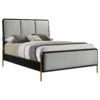 Arini Upholstered Queen Panel Bed Black and Grey