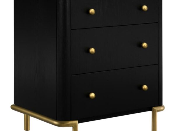 Arini 3-drawer Nightstand Black