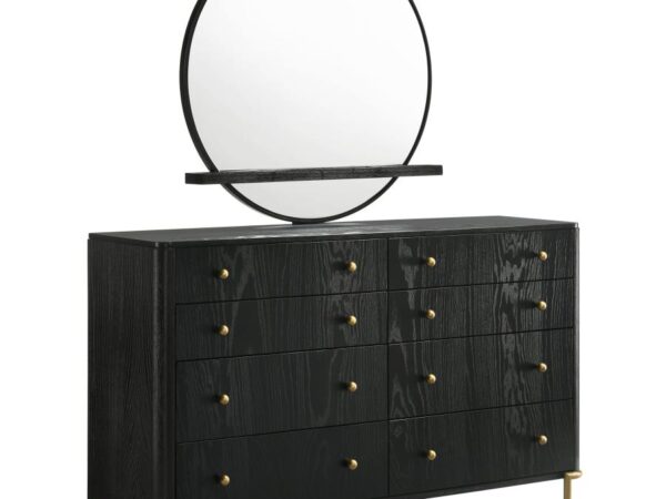 Arini 8-drawer Dresser with Mirror Black