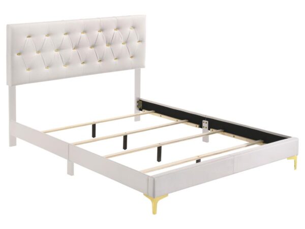 Kendall Upholstered California King Panel Bed White