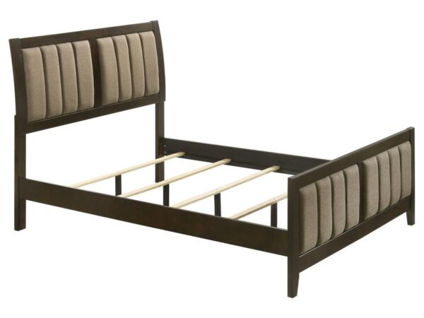 Wilkes 51-inch Upholstered Full Bed Dark Cocoa