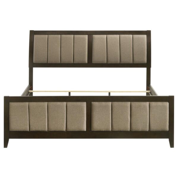 Wilkes 51-inch Upholstered Eastern King Bed Dark Cocoa