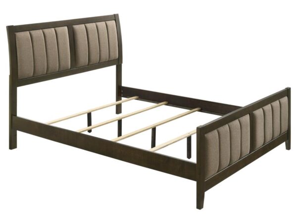 Wilkes 51-inch Upholstered Queen Bed Dark Cocoa