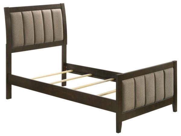 Wilkes 51-inch Upholstered Twin Bed Dark Cocoa