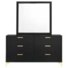 Kendall 6-drawer Dresser with Mirror Black