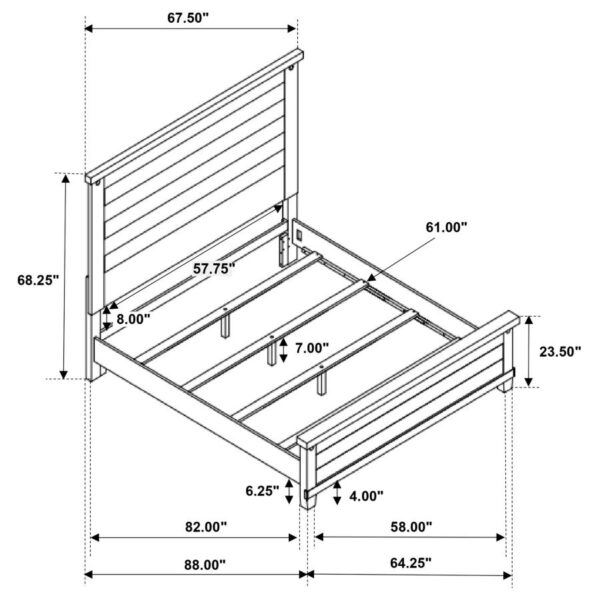 Lilith Wood Queen Panel Bed Distressed White
