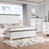 Lilith Wood Queen Panel Bed Distressed White