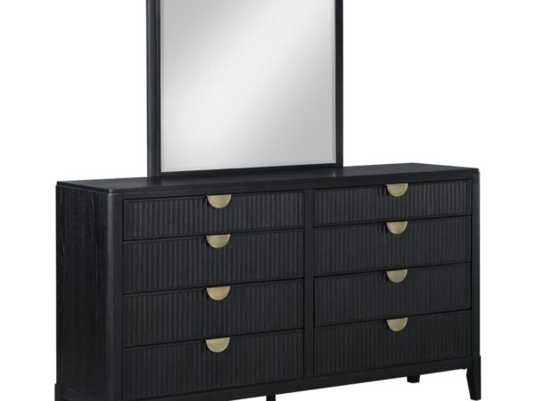 Brookmead 8-drawer Dresser with Mirror Black