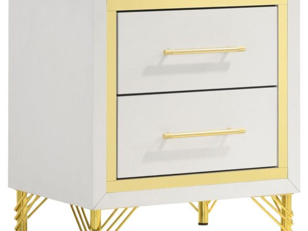 Lucia 2-drawer Nightstand Bedside Table White
