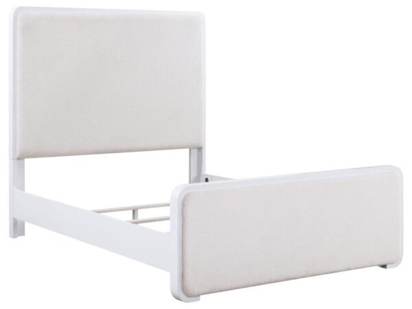 Anastasia Upholstered Eastern King Panel Bed Pearl White