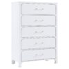 Anastasia 5-drawer Bedroom Chest Pearl White