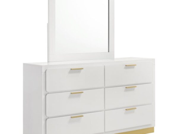 Caraway 6-drawer Dresser with Mirror White