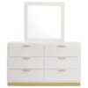 Caraway 6-drawer Dresser with Mirror White