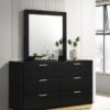 Caraway 6-drawer Dresser with Mirror Black