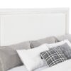 Marielle Eastern King Upholstered Panel Bed Distressed White