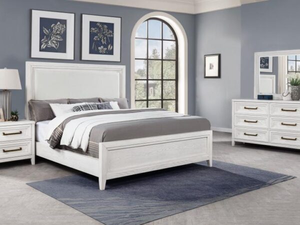 Marielle 4-piece Cal King Bedroom Set Distressed White