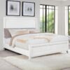 Marielle California King Panel Upholstered Bed Distressed White