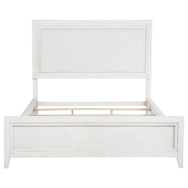 Marielle California King Panel Upholstered Bed Distressed White