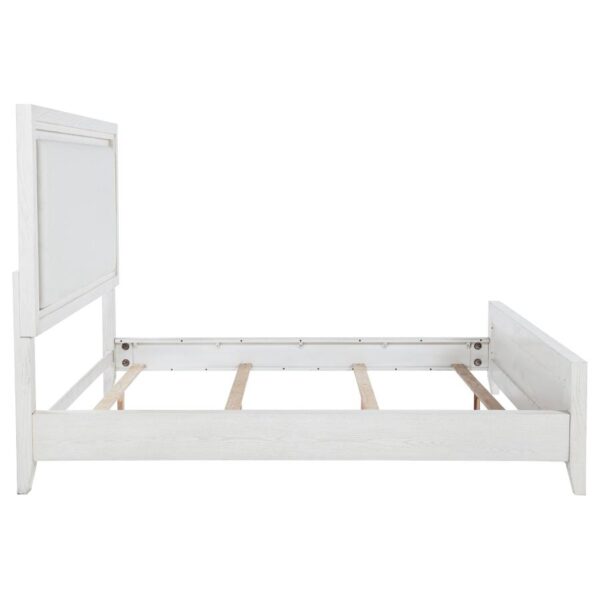 Marielle California King Panel Upholstered Bed Distressed White