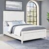 Marielle Queen Upholstered Panel Bed Distressed White